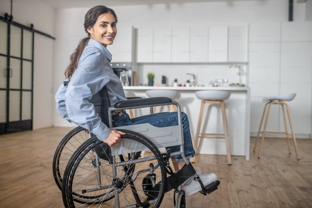 Interior of an accessible Homeable kitchen with clear floor space